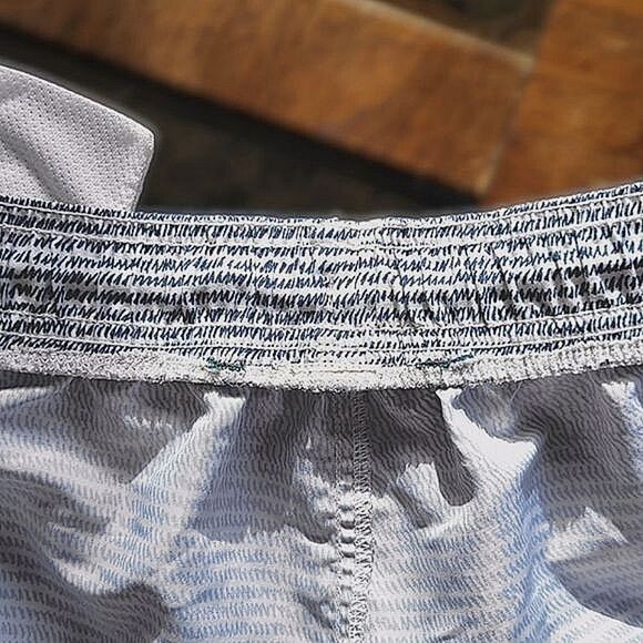 Perry Ellis Printed Swim Shorts abstract blue on white stripe - Picture 12 of 15